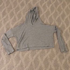 Grey cropped hoodie